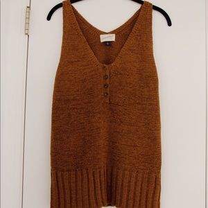 rust knitted v shirt